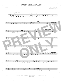 page one of Basin Street Blues (Tuba Solo)