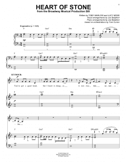 page one of Heart Of Stone (from Six: The Musical) (Piano & Vocal)