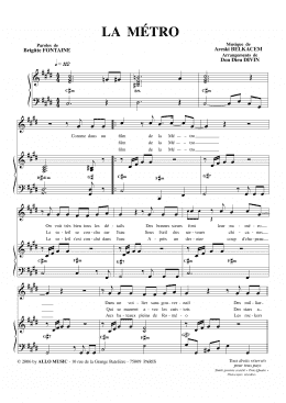 page one of La Métro (arr. Don Dieu Divin) (Piano & Vocal)