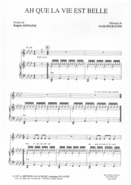 page one of Ah Que La Vie Est Belle (Piano & Vocal)