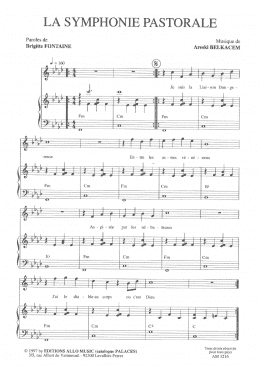 page one of La Symphonie Pastorale (Piano & Vocal)