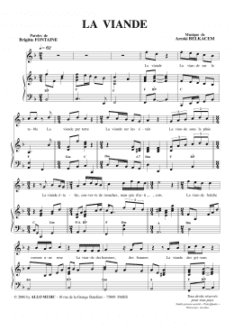 page one of La Viande (Piano & Vocal)