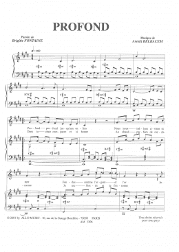 page one of Profond (Piano & Vocal)