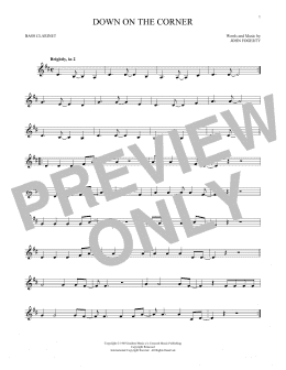 page one of Down On The Corner (Bass Clarinet Solo)