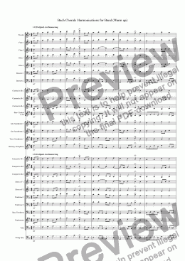 page one of Bach Chorale Harmonisations for Band (Warm up)