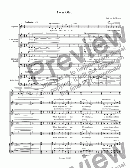 page one of I was Glad (choir SATB)