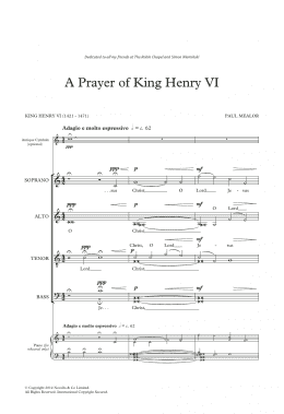 page one of A Prayer Of King Henry VI (SATB Choir)