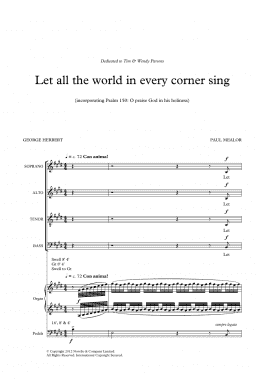page one of Let All The World In Every Corner Sing (SATB Choir)
