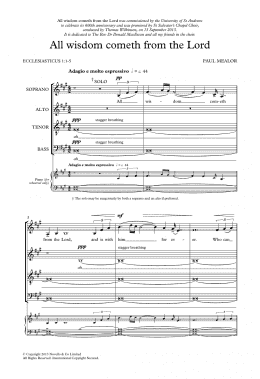 page one of All Wisdom Cometh From The Lord (SATB Choir)