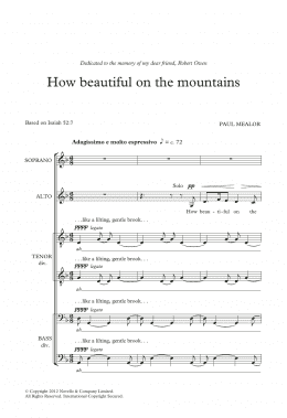 page one of How Beautiful On The Mountains (SATB Choir)