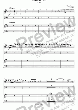 page one of Mozart, Klaviertrio G-Dur KV 564 – Flöte (anstelle Violine)