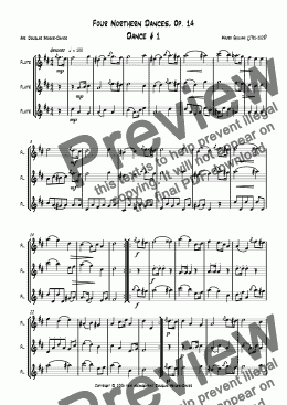 page one of Giuliani: Northern Dances, Op. 147, Dance # 1 (for flute trio)
