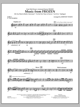 page one of Music from "Frozen" - Pt.2 - Eb Alto Saxophone (Concert Band: Flex-Band)