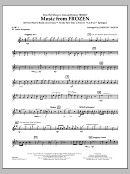 page one of Music from "Frozen" - Pt.3 - Bb Tenor Saxophone (Concert Band: Flex-Band)
