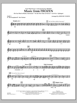 page one of Music from "Frozen" - Pt.3 - Eb Alto Sax/Alto Clar. (Concert Band: Flex-Band)