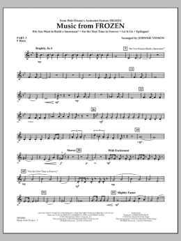 page one of Music from "Frozen" - Pt.3 - F Horn (Concert Band: Flex-Band)