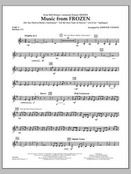 page one of Music from "Frozen" - Pt.5 - Baritone T.C. (Concert Band: Flex-Band)
