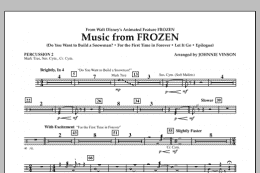 page one of Music from "Frozen" - Percussion 2 (Concert Band: Flex-Band)