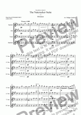 page one of Tchaikovsky - The Nutcracker miniature (Sax Quartet)