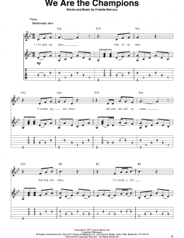 page one of We Are The Champions (Solo Guitar)