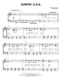 page one of Surfin' U.S.A. (Easy Piano)