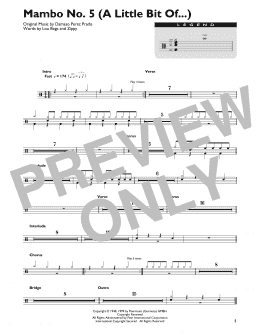 page one of Mambo No. 5 (A Little Bit Of...) (Drum Chart)