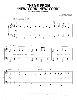 page one of Theme From "New York, New York" (Very Easy Piano)