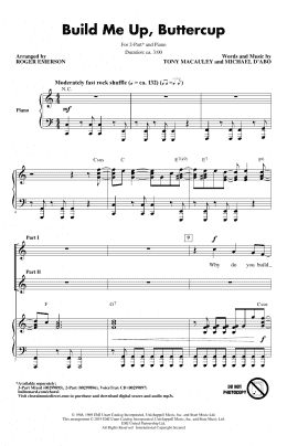 page one of Build Me Up, Buttercup (arr. Roger Emerson) (2-Part Choir)