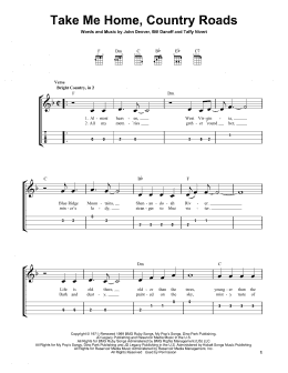 page one of Take Me Home, Country Roads (Easy Ukulele Tab)