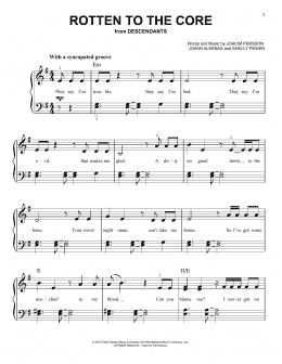 page one of Rotten To The Core (from Disney's Descendants) (Easy Piano)