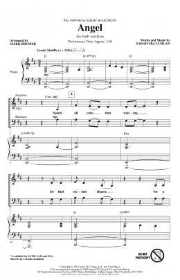 page one of Angel (arr. Mark Brymer) (SAB Choir)