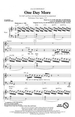 page one of One Day More (from Les Miserables) (arr. Mark Brymer) (SAB Choir)