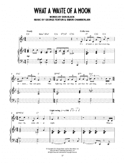 page one of What A Waste Of A Moon (from Mrs Henderson Presents) (Piano & Vocal)
