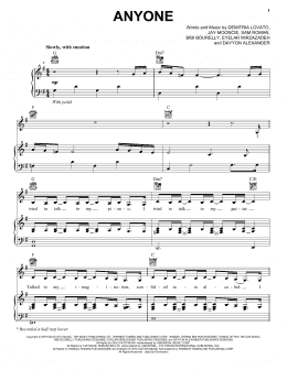 page one of Anyone (Piano, Vocal & Guitar Chords (Right-Hand Melody))
