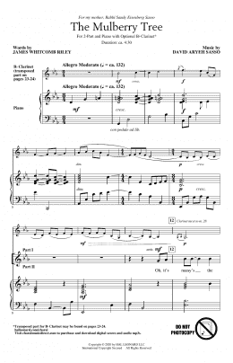 page one of The Mulberry Tree (2-Part Choir)