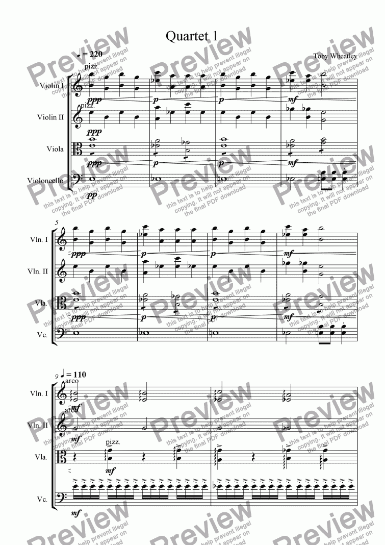 page one of Quartet 1