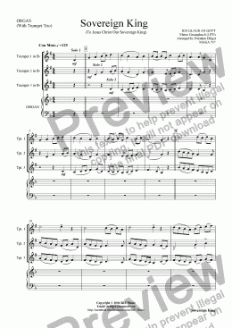 page one of Sovereign King (To Jesus Christ Our Sovereign King)  - Trumpet Trio with Organ