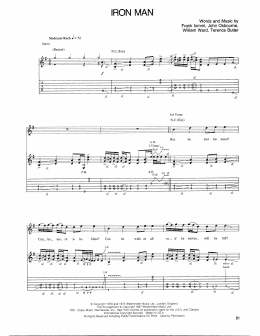 page one of Iron Man (Guitar Tab)