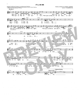 page one of It'll Be Me (Lead Sheet / Fake Book)
