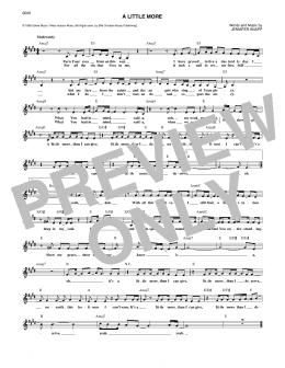 page one of A Little More (Lead Sheet / Fake Book)
