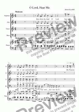 page one of O Lord, Hear Me [S,A,T.B, and Piano]