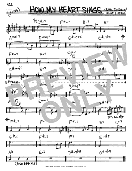 page one of How My Heart Sings (Real Book – Melody & Chords – Eb Instruments)