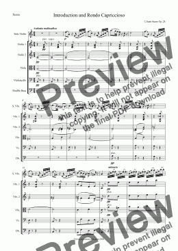page one of Saint Seans Introduction and Rondo Capriccioso for Violin and String Orchestra