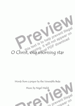 page one of O Christ, our morning star