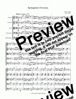 page one of Springtime Overture - Score and parts