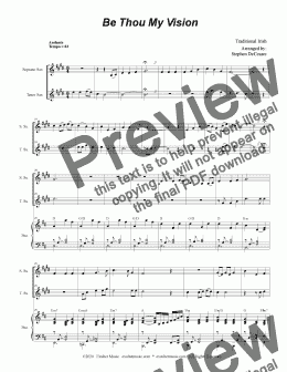page one of Be Thou My Vision (Duet for Soprano and Tenor Saxophone)