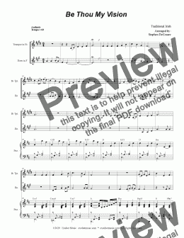 page one of Be Thou My Vision (Duet for Bb-Trumpet and French Horn)