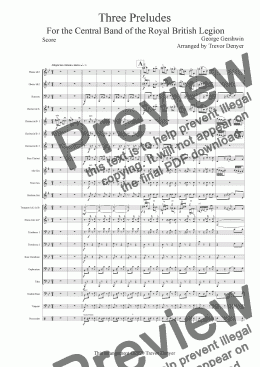 page one of Three Preludes - Gershwin - Score - Concert Band