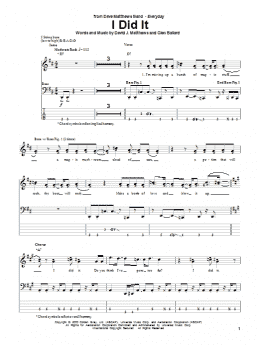 page one of I Did It (Bass Guitar Tab)