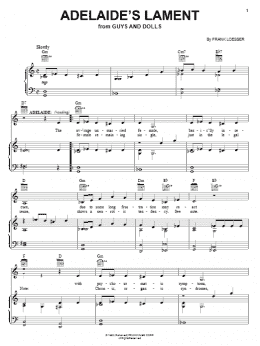 page one of Adelaide's Lament (from Guys And Dolls) (Piano, Vocal & Guitar Chords (Right-Hand Melody))